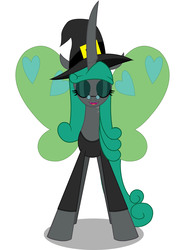 Size: 2182x2953 | Tagged: safe, artist:kirbymlp, queen chrysalis, changeling, changeling queen, g4, clothes, costume, hat, high res, mirror universe, nightmare night, reversalis, simple background, vector, white background, witch, witch hat