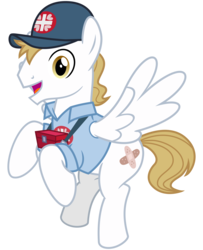 Size: 2600x3200 | Tagged: safe, artist:cheezedoodle96, hermes (g4), pegasus, pony, g4, secrets and pies, .svg available, baseball cap, cap, clothes, first aid kit, flying, hat, high res, male, medic, paramedic, shirt, simple background, solo, stallion, svg, transparent background, vector