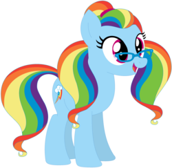 Size: 1024x994 | Tagged: safe, artist:ra1nb0wk1tty, rainbow dash, sugarcoat, earth pony, pony, g4, equestria girls ponified, female, glasses, mare, ponified, recolor, simple background, solo, transparent background