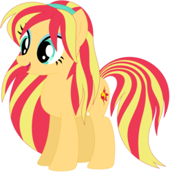 Size: 1024x1036 | Tagged: safe, artist:ra1nb0wk1tty, lemon zest, sunset shimmer, earth pony, pony, g4, equestria girls ponified, female, mare, ponified, recolor, simple background, solo, transparent background