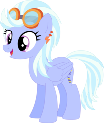 Size: 1024x1219 | Tagged: safe, artist:ra1nb0wk1tty, indigo zap, sugarcoat, pegasus, pony, g4, ear piercing, earring, equestria girls ponified, female, goggles, jewelry, mare, piercing, ponified, recolor, simple background, solo, transparent background