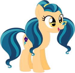 Size: 1024x994 | Tagged: safe, artist:ra1nb0wk1tty, indigo zap, sugarcoat, earth pony, pony, g4, equestria girls ponified, female, glasses, mare, ponified, recolor, simple background, solo, transparent background