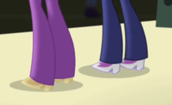 Size: 290x176 | Tagged: safe, screencap, princess celestia, princess luna, principal celestia, vice principal luna, equestria girls, g4, my little pony equestria girls: rainbow rocks, clothes, cropped, legs, pictures of legs, shoes