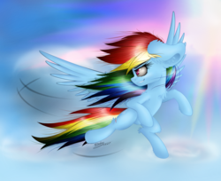 Size: 1387x1131 | Tagged: safe, artist:kindny-chan, rainbow dash, pony, g4, female, flying, solo