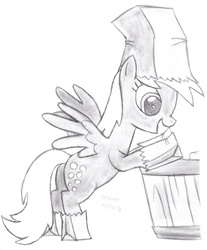 Size: 2499x3011 | Tagged: safe, artist:drchrisman, derpy hooves, pegasus, pony, g4, clothes, costume, female, high res, monochrome, nightmare night, solo