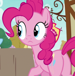 Size: 712x720 | Tagged: safe, screencap, pinkie pie, earth pony, pony, g4, secrets and pies, balloonbutt, butt, cropped, cute, female, mare, plot, solo