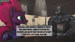 Size: 3840x2160 | Tagged: safe, artist:goatcanon, tempest shadow, g4, my little pony: the movie, 3d, crossover, darth vader, dialogue, high res, source filmmaker, star wars