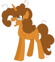Size: 420x480 | Tagged: safe, artist:rainbowapple1425, oc, oc only, oc:thomasseidler, oc:thomastheautisticunicorn, pony, unicorn, g4, it isn't the mane thing about you, alternate hairstyle, curly hair, cute, fluffy, glasses, hairstyle, poofy pie, poofy thomas, thomas