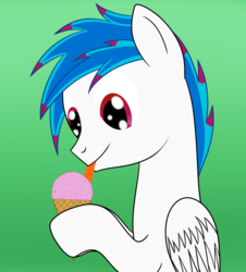 Size: 985x1091 | Tagged: safe, artist:cloudy95, oc, oc only, oc:kami, pegasus, pony, food, ice cream, male, solo, stallion, tongue out