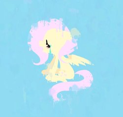 Size: 1024x975 | Tagged: safe, artist:cutebeerfloat, artist:supernoncutie, fluttershy, pegasus, pony, g4, crying, eyes closed, female, open mouth, sad, sitting, solo, spread wings, teary eyes, wings