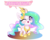 Size: 1301x1041 | Tagged: safe, artist:pencils, princess celestia, alicorn, pony, g4, blushing, chibi, chibilestia, crown, cute, cutelestia, female, horseshoes, hug request, jewelry, mare, one eye closed, open mouth, praise the sun, raised hoof, regalia, simple background, solo, transparent background, weapons-grade cute, wink, younger