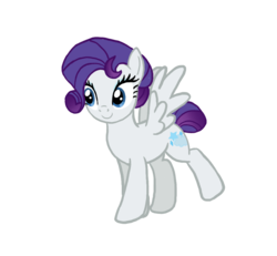 Size: 913x842 | Tagged: safe, artist:flipwix, rarity, oc, oc only, oc:temerity, pegasus, pony, the flutterby effect, g4, alternate cutie mark, alternate hairstyle, alternate universe, female, mare, pegasus rarity, race swap, short hair, simple background, smiling, solo, transparent background
