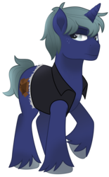 Size: 1024x1647 | Tagged: safe, artist:lostinthetrees, oc, oc only, oc:atlas, pony, unicorn, clothes, male, movie accurate, simple background, solo, stallion, transparent background, vest