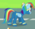 Size: 240x196 | Tagged: safe, screencap, rainbow dash, pegasus, pony, g4, butt, clothes, cropped, female, mare, plot, solo, uniform, wonderbolts uniform