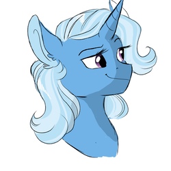 Size: 2000x2000 | Tagged: dead source, safe, artist:scarletskitty12, trixie, pony, unicorn, g4, female, high res, mare, simple background, smiling, solo, white background
