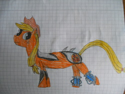 Size: 4000x3000 | Tagged: safe, artist:lacithehunter, applejack, g4, darkspore, female, graph paper, magnus, solo, traditional art