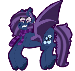 Size: 1200x1142 | Tagged: safe, artist:caramelsketch, oc, oc only, oc:bubble echos, bat pony, bat pony oc, simple background, smiling, solo, transparent background, unshorn fetlocks