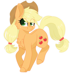 Size: 2048x2048 | Tagged: safe, artist:cinnamontee, applejack, earth pony, pony, g4, chest fluff, cowboy hat, cute, female, freckles, hat, high res, jackabetes, mare, simple background, smiling, solo, stetson, transparent background