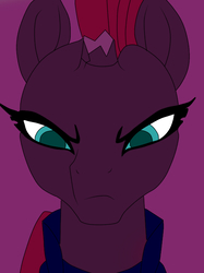 Size: 526x702 | Tagged: safe, artist:mosty, derpibooru exclusive, tempest shadow, pony, unicorn, g4, my little pony: the movie, bust, female, mare, portrait, simple background, solo