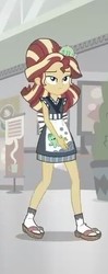 Size: 248x625 | Tagged: safe, screencap, sunset shimmer, equestria girls, g4, good vibes, my little pony equestria girls: summertime shorts, clothes, cropped, female, ropes, sandals, socks, solo, sunset sushi
