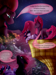 Size: 3000x4000 | Tagged: safe, artist:goldengriffiness, fizzlepop berrytwist, grubber, tempest shadow, twilight sparkle, alicorn, classical hippogriff, hippogriff, pony, unicorn, comic:solace, beyond equestria, g4, my little pony: the movie, the prequel to my little pony: the movie: the stormy road to canterlot, broken horn, comic, eye scar, horn, scar, twilight sparkle (alicorn)