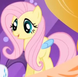 Size: 336x329 | Tagged: safe, screencap, fluttershy, rarity, pegasus, pony, g4, the ticket master, animation error, blue wings, cropped, female, mare, solo focus