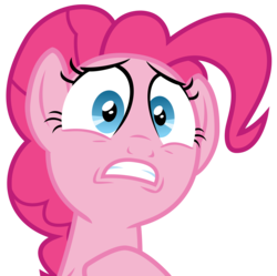 Size: 3913x3900 | Tagged: safe, artist:sketchmcreations, pinkie pie, earth pony, pony, g4, secrets and pies, female, frown, high res, mare, raised hoof, simple background, solo, transparent background, vector, worried