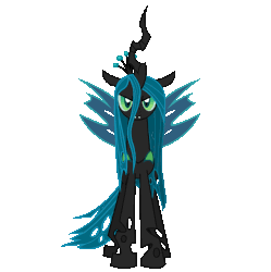 Size: 641x644 | Tagged: safe, artist:sunbusting, queen chrysalis, changeling, changeling queen, g4, animated, crown, female, flash, gif, jewelry, regalia, rotating, simple background, solo, transparent background, turnaround, you spin me right round