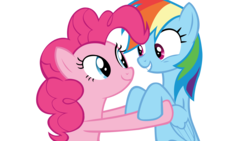 Size: 6830x3840 | Tagged: safe, artist:causenpc, pinkie pie, rainbow dash, pony, g4, absurd resolution, duo, simple background, transparent background, vector