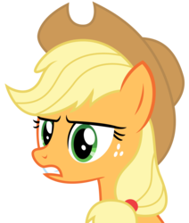 Size: 3125x3688 | Tagged: safe, artist:sketchmcreations, applejack, earth pony, pony, g4, secrets and pies, female, frown, high res, mare, simple background, solo, transparent background, vector