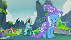 Size: 1280x720 | Tagged: safe, screencap, arista, soupling, trixie, changedling, changeling, g4, to change a changeling