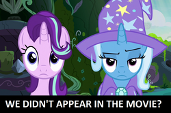 Size: 1280x852 | Tagged: safe, edit, edited screencap, screencap, starlight glimmer, trixie, pony, unicorn, g4, my little pony: the movie, to change a changeling, blatant lies, duo