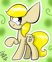 Size: 394x466 | Tagged: safe, artist:sugarcloud12, oc, oc only, oc:peacock studios, earth pony, pony, female, mare, raised hoof, solo