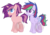 Size: 6592x4640 | Tagged: safe, artist:eclispeluna, oc, oc only, pegasus, pony, unicorn, absurd resolution, female, half-siblings, magical lesbian spawn, mare, offspring, parent:pinkie pie, parent:rainbow dash, parent:starlight glimmer, parents:glimmerdash, parents:glimmerpie