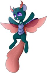 Size: 1389x2160 | Tagged: safe, artist:aliceub, pharynx, changedling, changeling, g4, to change a changeling, cute, flying, happy, male, open mouth, pharybetes, prince pharynx, simple background, solo, white background