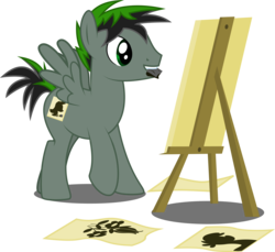 Size: 7000x6421 | Tagged: safe, artist:xenoneal, oc, oc only, pegasus, pony, absurd resolution, canvas, drawing, male, mouth hold, simple background, solo, stallion, transparent background, vector