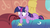 Size: 993x559 | Tagged: safe, screencap, twilight sparkle, pony, unicorn, g4, lesson zero, bed, bedroom, curtains, cute, female, golden oaks library, indoors, looking down, mare, prone, solo, surprised, twiabetes, unicorn twilight