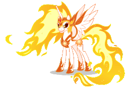 Size: 1048x739 | Tagged: safe, daybreaker, alicorn, pony, a royal problem, g4, leak, animated, assets, evil, female, flash asset, gif, mane of fire, mare, simple background, solo, spread wings, transparent background, wings