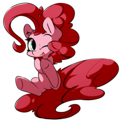 Size: 4604x4640 | Tagged: safe, artist:luxaestas, pinkie pie, earth pony, pony, g4, :p, absurd resolution, cute, diapinkes, ear fluff, female, mare, simple background, smiling, solo, tongue out, white background