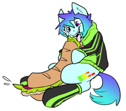 Size: 2000x1766 | Tagged: safe, artist:neoncel, oc, oc only, oc:raven mcchippy, pony, clothes, food, hoodie, sandwich, simple background, solo, submarine sandwich, transparent background