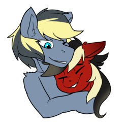 Size: 2000x2000 | Tagged: safe, artist:neoncel, derpibooru exclusive, oc, oc only, oc:safe stead, oc:scarlet sound, brother, brother and sister, couple, cute, female, high res, hug, love, male, safe & sound, shipping, simple background, sister, transparent background