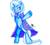 Size: 1101x1000 | Tagged: safe, artist:radiobrony34, trixie, pony, unicorn, g4, bipedal, cape, cheek fluff, chest fluff, clothes, female, fluffy, grin, mare, pointing, signature, simple background, smiling, solo, trixie's cape, white background