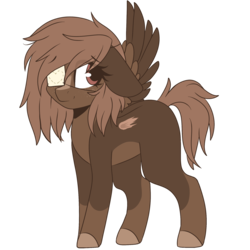 Size: 2048x2048 | Tagged: safe, artist:cinnamontee, oc, oc only, oc:piper, pegasus, pony, amputee, eyepatch, female, high res, mare, missing limb, missing wing, one winged pegasus, simple background, solo, transparent background