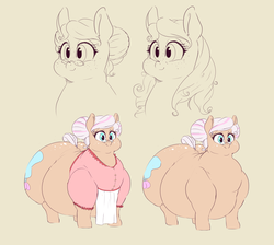 Size: 3325x2977 | Tagged: dead source, safe, artist:sirmasterdufel, oc, oc only, oc:pastry puff, pony, fat, female, high res, mother, obese, reference sheet, solo