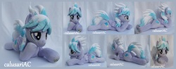 Size: 2972x1160 | Tagged: safe, artist:calusariac, cloudchaser, pony, g4, irl, photo, plushie, prone, solo