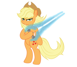 Size: 4000x3500 | Tagged: safe, artist:yognaughtsteve, applejack, earth pony, pony, g4, bipedal, crossover, dexterous hooves, energy sword, female, halo (series), high res, mare, simple background, solo, transparent background, weapon