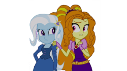 Size: 1193x670 | Tagged: safe, edit, edited screencap, editor:ktd1993, screencap, adagio dazzle, trixie, equestria girls, g4, my little pony equestria girls: rainbow rocks, background removed, clothes, duo, female, simple background, transparent background