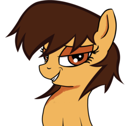 Size: 1024x1024 | Tagged: artist needed, source needed, safe, oc, oc only, oc:maría teresa de los ponyos paguetti, earth pony, pony, bedroom eyes, female, simple background, smiling, solo, vector, white background