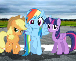 Size: 742x595 | Tagged: safe, edit, editor:grapefruitface, applejack, rainbow dash, twilight sparkle, alicorn, pony, g4, crossover, james may, jeremy clarkson, richard hammond, top gear, twilight sparkle (alicorn)