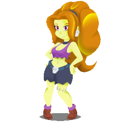 Size: 1000x1000 | Tagged: dead source, safe, artist:7los7, adagio dazzle, zombie, equestria girls, g4, my little pony equestria girls: rainbow rocks, animated, belly button, breasts, clothes, cosplay, costume, female, gif, hand on hip, rottytops, shantae, simple background, smiling, solo, swaying hips, transparent background